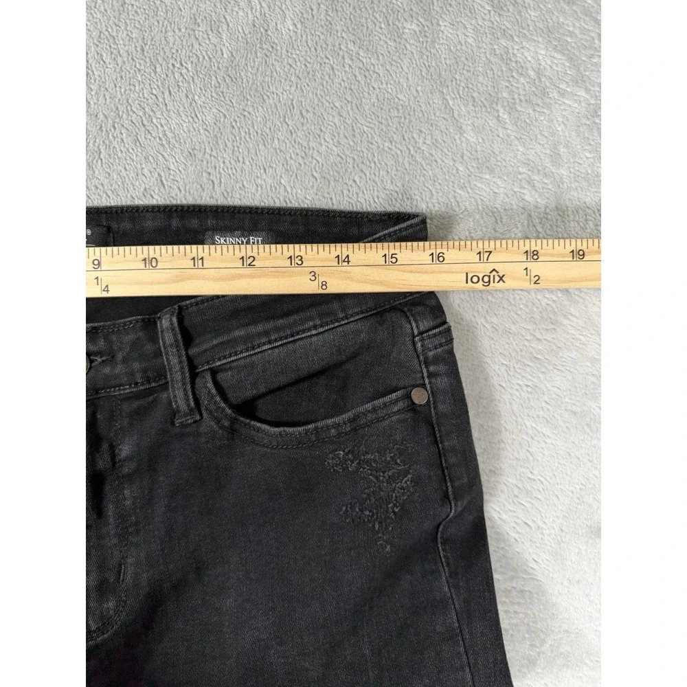 Judy Blue‎ Jeans Womens 11/30 Black Destroyed Mid Rise Skinny